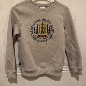 REI Co-op Kids Outside Life Crew Sweatshirt Unisex Stone size Medium